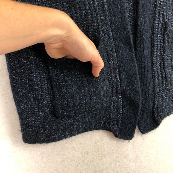 Banana Republic Women's Size Medium Blue Merino Wool Alpaca Grandpa Cardigan - Picture 5 of 10